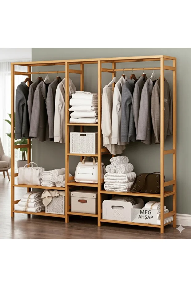 WoodLine Açık Gardırop – Elbise Askılığı